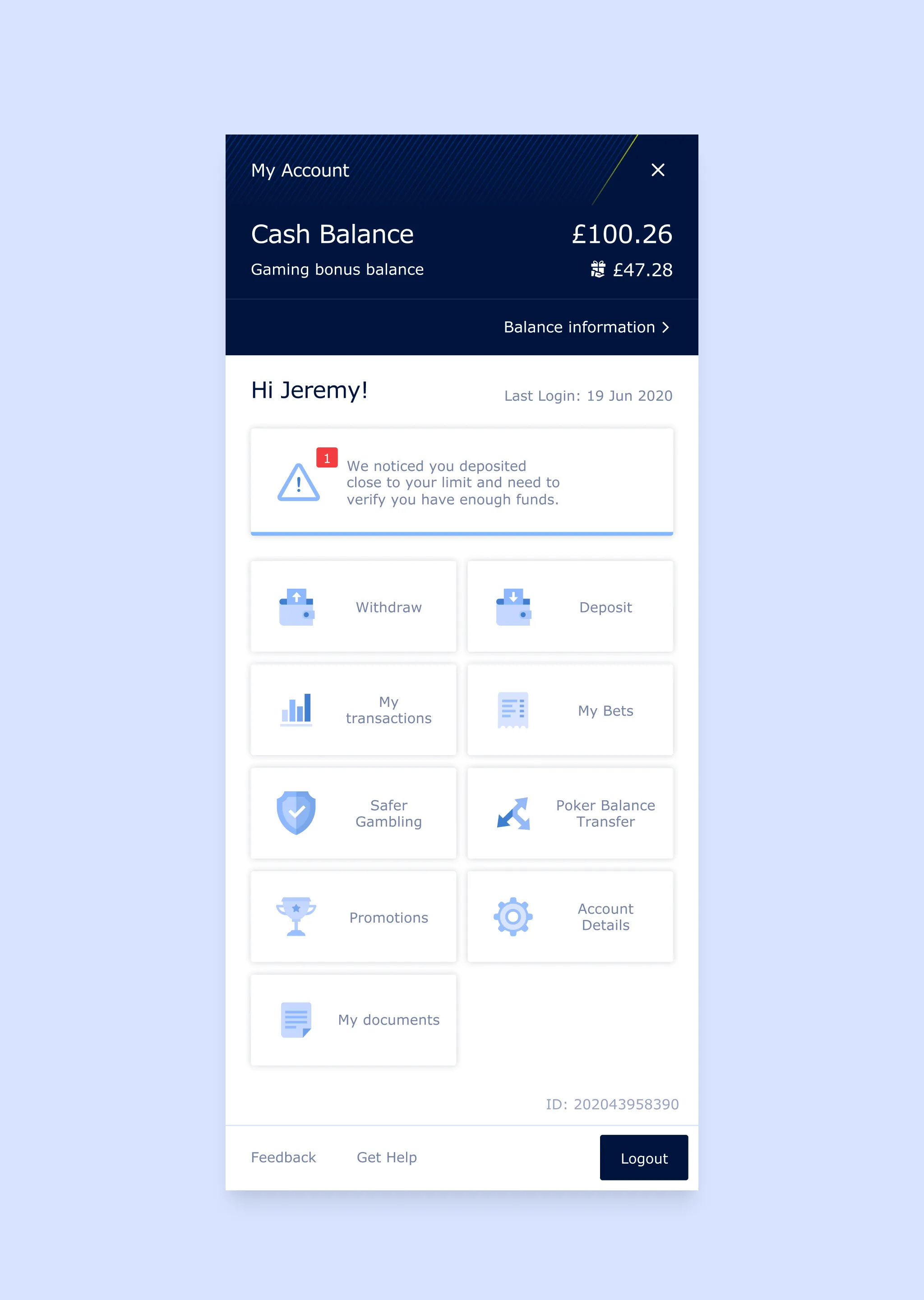 William Hill visual dashboard